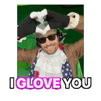 Glove Hand Heart Sticker