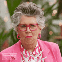 Shock React GIF by The Great British Bake Off