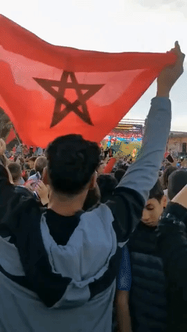 Moroccans in Marrakech Celebrate Advancing in WC