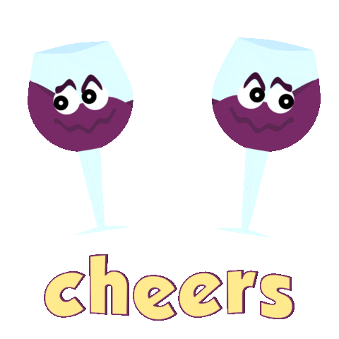 Cheers Wine Sticker by Todd Rocheford