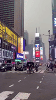 Times Square Shrouded in Smoke Haze
