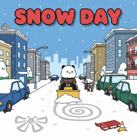 Sledding Snow Day GIF by Kanpai Pandas