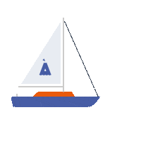 Ocean Boat Sticker by A Marée Haute