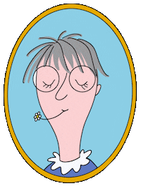 Old Lady Flower Sticker