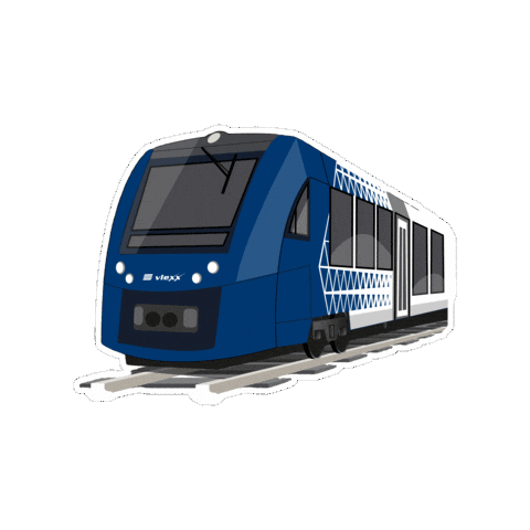 vlexx giphygifmaker train blau reisen Sticker