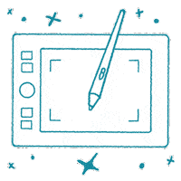 GuaridadelIlustrador digital dibujo tablet stylus Sticker