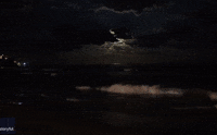 Picturesque Bioluminescent Waves Crash Onto Beach