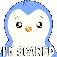 Scared Horror Sticker by Pudgy Penguins