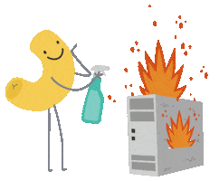 noodlesagency hot fire web burning Sticker