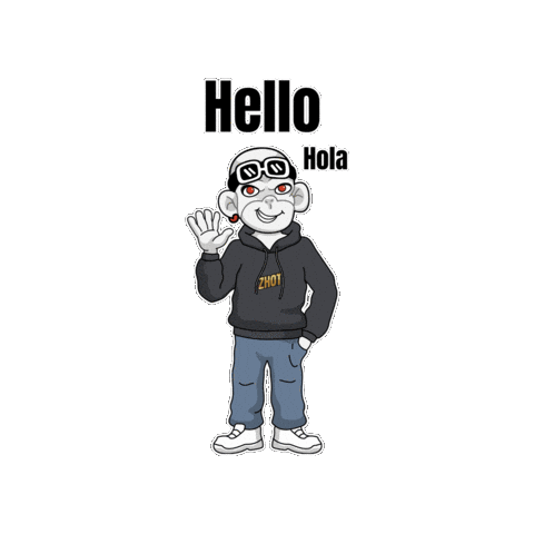 Wave Hello Sticker by Zhot