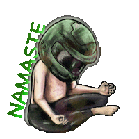 renelopezart peace yoga cosplay halo Sticker