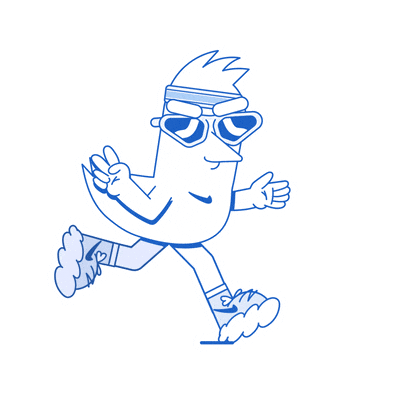 Run Running Sticker by Paula Baines