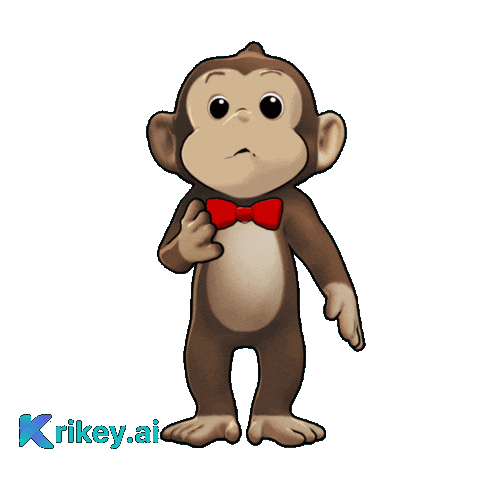 Sorry Monkey Sticker by TeamKrikey