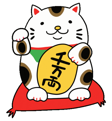 Cat Fortune Sticker by Go Little Tokyo