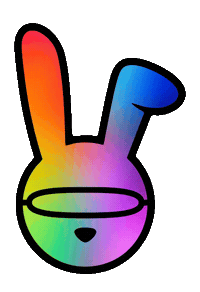 skyrabbitshop logo rainbow bunny skydiving Sticker