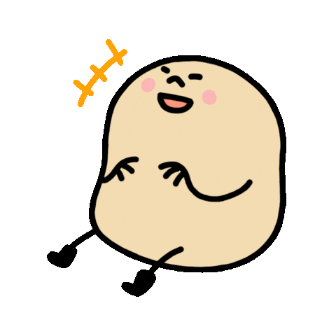 Happy Potato Sticker by xiuxiubear