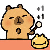 Tap Tap Good Luck Sticker by Capybara Pimoo by Stickie