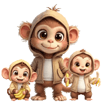 Cute Monkeys Sticker