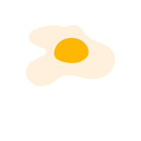 Fried Egg Sticker by BABAUBA