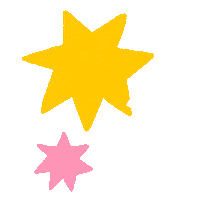 petitevenise pink white stars yellow Sticker