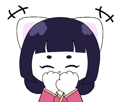 jeyi_ch giphyupload cat kawaii laugh Sticker