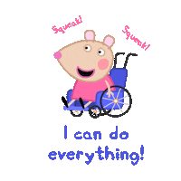 wheelchair mandy Sticker by Peppa Pig