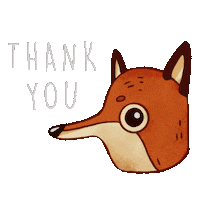 Fox Animation Thank You Sticker