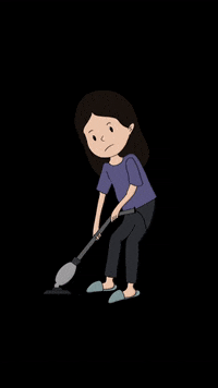 Fabillustraits work tired cleaning mop GIF