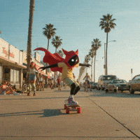 Glowing Eyes Skateboarding GIF by G*BOY