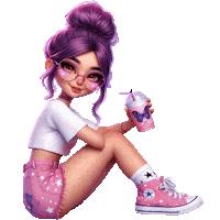 Girl Sitting Sticker