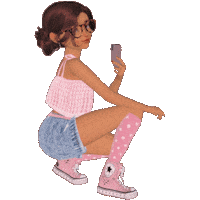 Girl Smartphone Sticker
