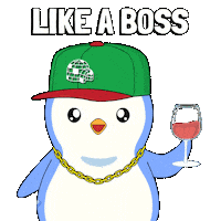 Like A Boss Cheers Sticker by Pudgy Penguins