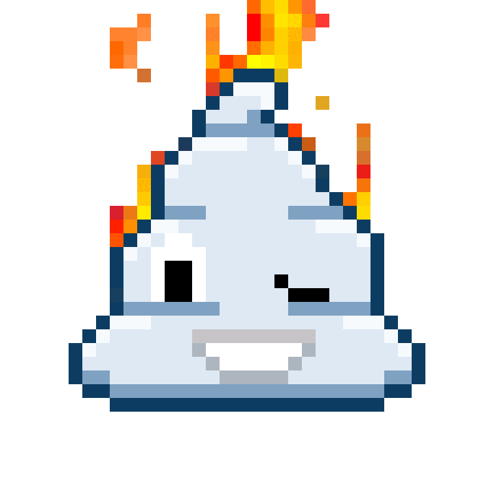 Pixel Shitting Sticker by Poopies.io