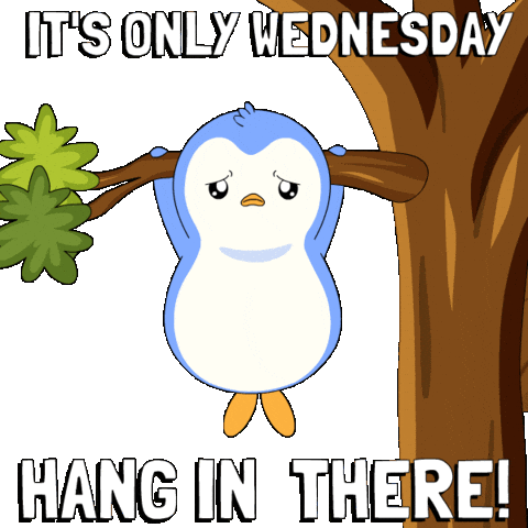 Tired Hang In There Sticker by Pudgy Penguins