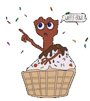 flockofbadgers alien ice cream sprinkles conelius Sticker