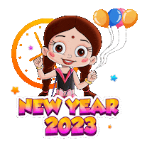 New Year Fun Sticker by Chhota Bheem