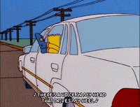 driving bart simpson GIF