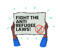 refugeeaction sign protest refugee asylum seekers Sticker