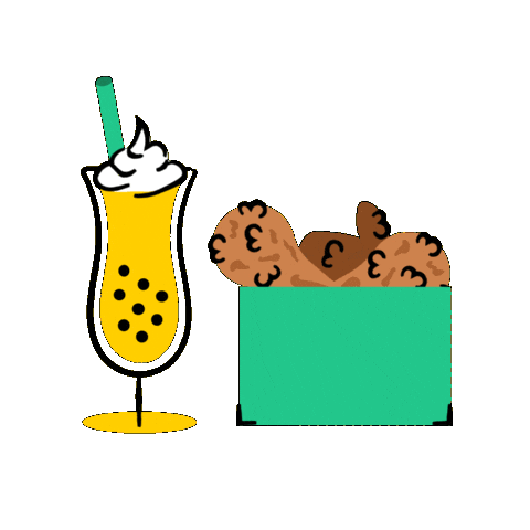 Bubble Tea Breakfast Sticker by Jessica Lau