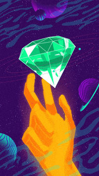ashrafomar__ illustration space stars hand GIF