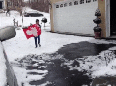 snow sledding GIF