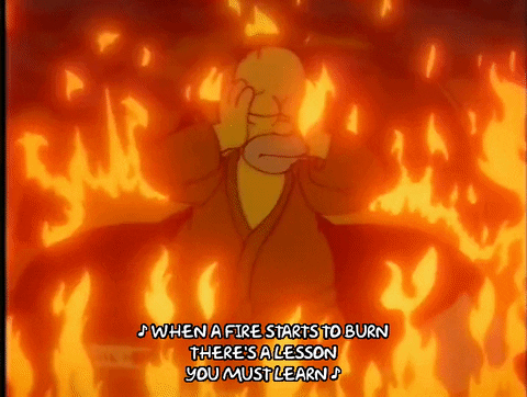 burning homer simpson GIF