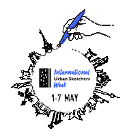 Usk Sticker by Urban Sketchers