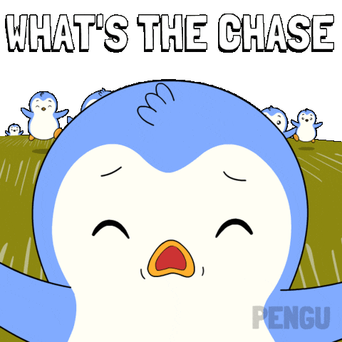 Whats Going On Running Sticker by Pudgy Penguins