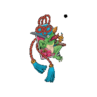 Japan Frog Sticker by TheTatuTribe