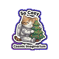 Christmas Mood Cozy Cat Sticker
