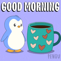 Good Morning Coffee GIF by Pudgy Penguins