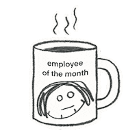 Employee Of The Month Coffee Sticker