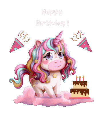 Happy Birthday Love Sticker by My Girly Unicorn