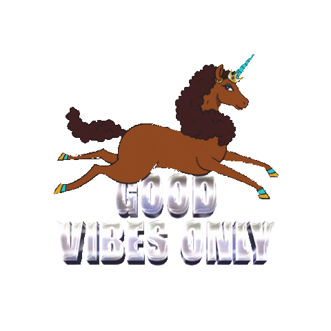 Good Vibes Sticker by Afro Unicorn